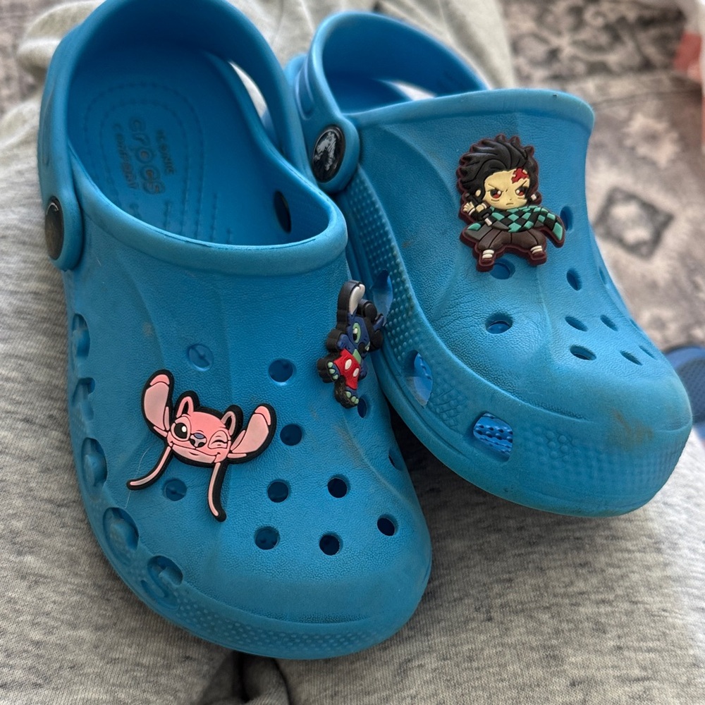 CROCS Blue Kids Sandals with Fun Charms